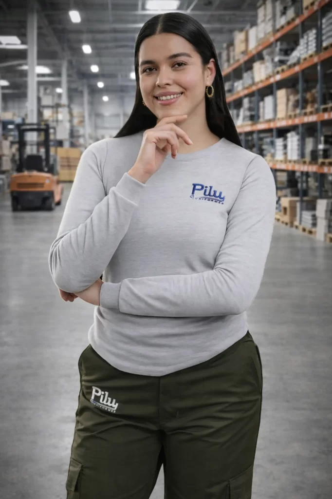 Playera manga larga cuello redondo dama