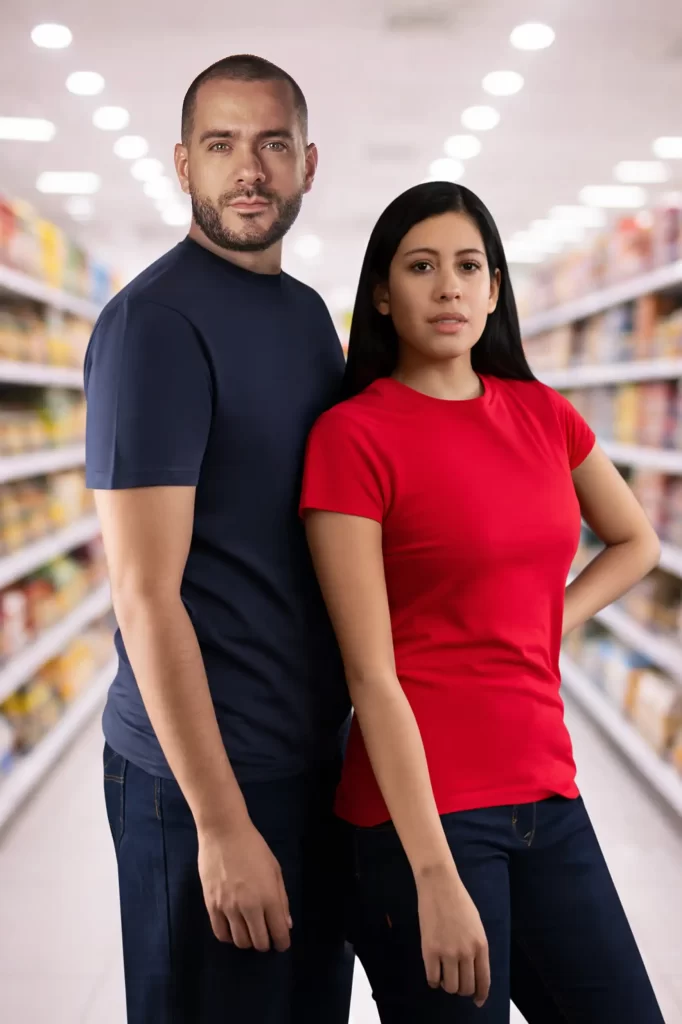 Playera manga corta cuello redondo dama/caballero - Imagen 4