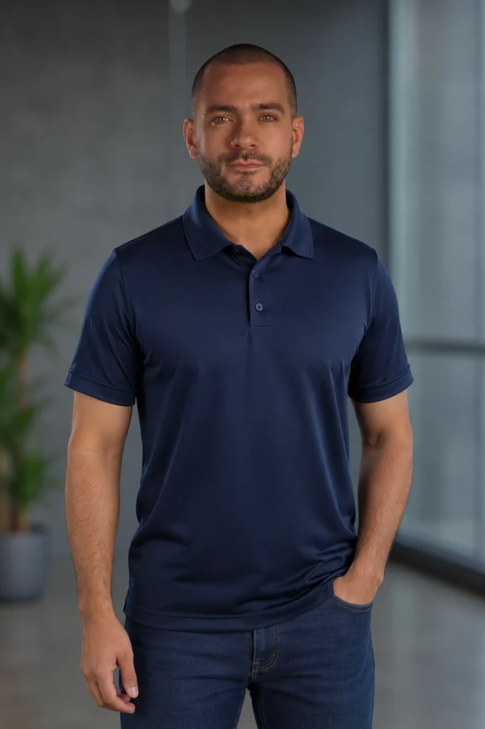 Playera tipo polo microfibra