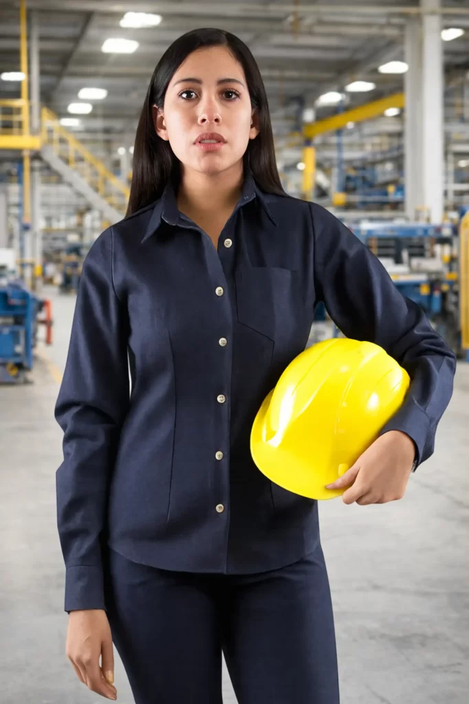 Blusa de trabajo en mezclilla dama