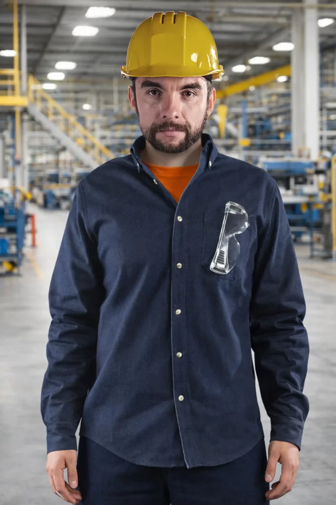 Camisa de trabajo en mezclilla caballero