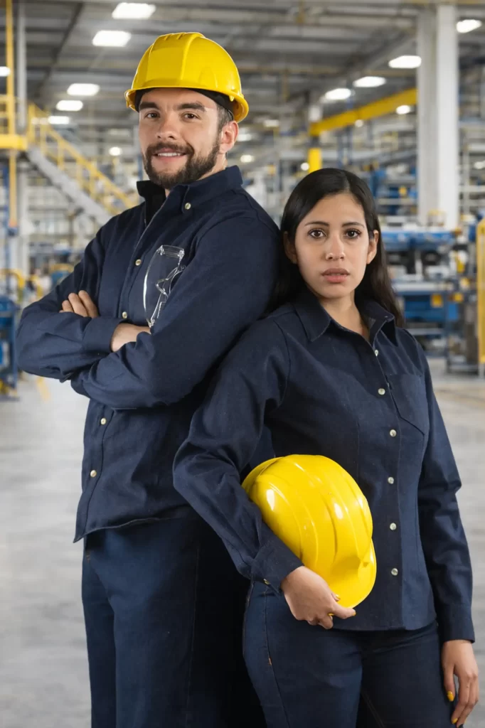 Camisa de trabajo en mezclilla caballero - Imagen 3